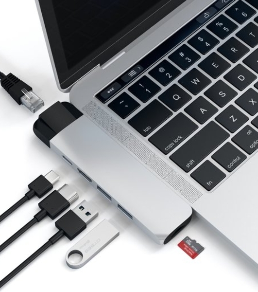USB-концентратор Satechi ST-TCPHES, USB Type-C, USB 3.0/RJ-45/USB Type-C/HDMI/microSD, USB
