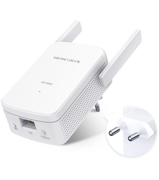 Комплект гигабитных Wi-Fi адаптеров Mercusys Powerline AV1000 Powerline kit with 300Mbps Wi-Fi, plug and play, up to 300 meters over an existing electrical circuit, the kit includes a MP510 and a MP500.