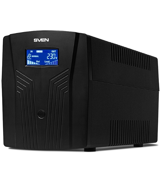 Источник бесперебойного питания UPS Sven Pro 1500 (1000 WA, LCD, USB, RG-45, 3 евро розетки)