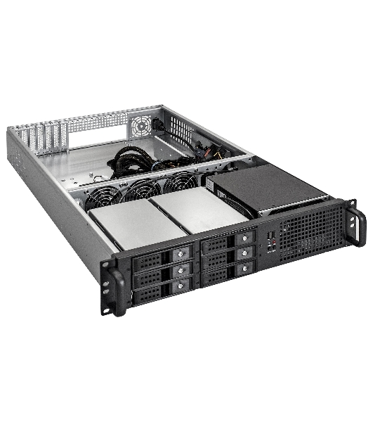 Серверный корпус ExeGate Pro 2U660-HS06 (RM 19', высота 2U, глубина 660, БП 1200ADS, 6xHotSwap, USB)