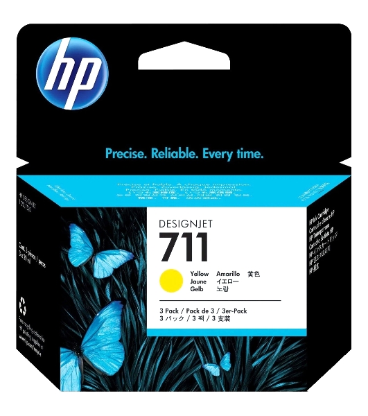 Картридж струйный HP №711 CZ136A желтый x3уп. для HP DJ T120/T520 (29мл)