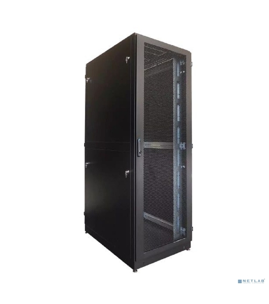 Шкаф серверный напольный 42U (800 1000) двойные перфорированные двери 2 шт., черный