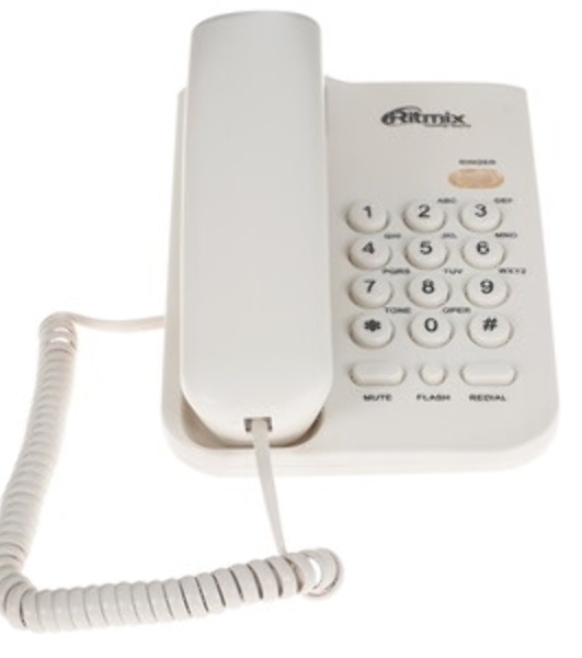Телефон проводной Ritmix RT-311 белый