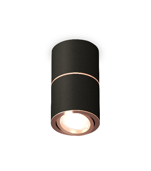 Светильник Ambrella Light XS7402200 SBK/PPG черный песок/золото розовое полированное MR16 GU5.3 (C7402, A2073, C7402, N7005)