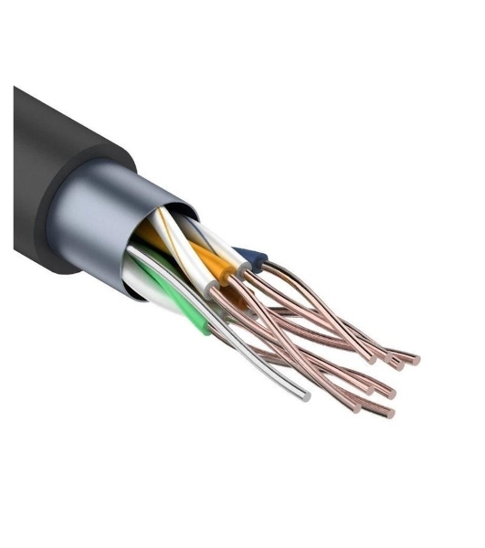 Кабель витая пара Rexant F/UTP cat.5e 4х2х24AWG solid CU PE Outdoor черный (м)