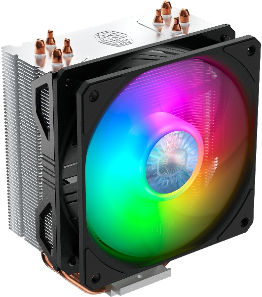 Кулер для процессора Cooler Master Hyper 212 ARGB черный, 120 мм, алюминий/медь, 1800 об/мин, 27 дБ, 4 pin, 150 Вт, 157 мм