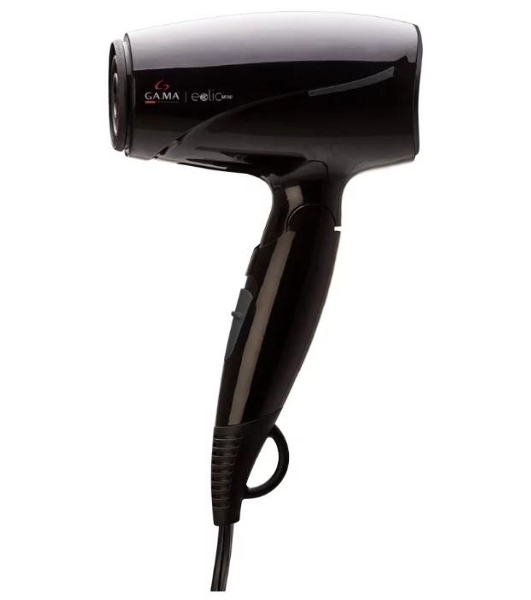 Фен GA.MA GH0201 EOLIC MINI CX черный, 1600 Вт, компактный, ионизация