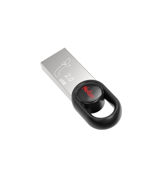 Флешка USB Netac UM2 (NT03UM2N-032G-20BK), 32Gb, USB 2.0, R/W 100/40, серебристый/черный