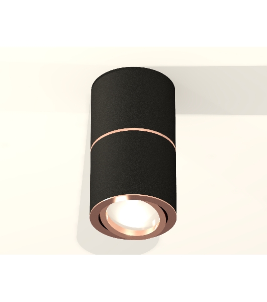 Светильник Ambrella Light XS7402200 SBK/PPG черный песок/золото розовое полированное MR16 GU5.3 (C7402, A2073, C7402, N7005)