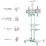 Стойка для телевизора с кронштейном ONKRON TS1881 50'-86', мобильная, белый, фото14