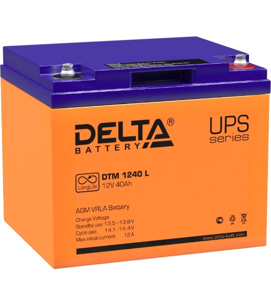 Батарея для ИБП Delta DTM 1240 L (12V, 40Ah) с увеличенным сроком службы (10 лет)
