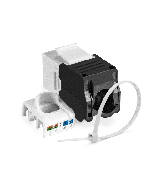 Модуль-вставка Keystone Jack RJ-45 ExeGate KJ-8P8C-U-C5e-180-TL (Кат.5e, неэкранированная, 180 градусов, IDC Toolless (без инструмента))