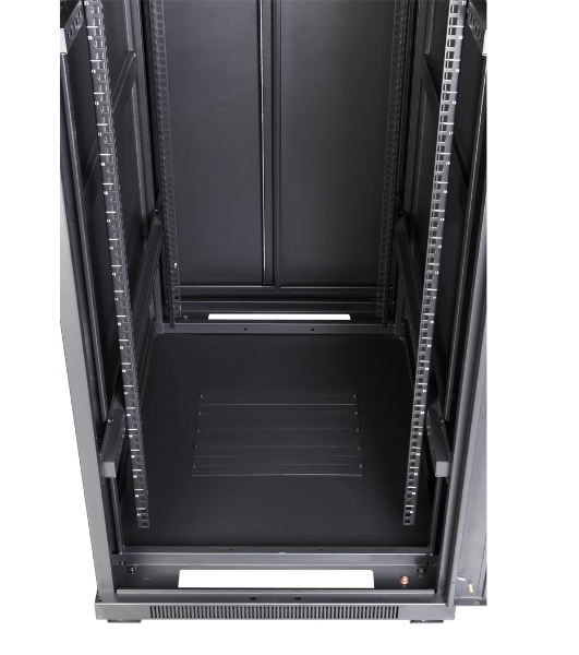 Шкаф серверный Lanmaster (TWT-CBB-42U-8X10-G1) напольный 42U 800x1000 мм пер. дв. стекл. задн. дв. двуст. 2 бок. пан. 800 кг черный IP20