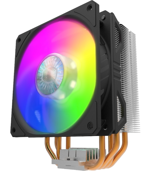 Кулер для процессора Cooler Master Hyper 212 ARGB черный, 120 мм, алюминий/медь, 1800 об/мин, 27 дБ, 4 pin, 150 Вт, 157 мм