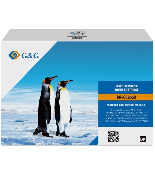 Картридж лазерный G&G GG-CE255X черный (12500стр.) для HP LJ Enterprise MFP M525c/P3015n/LJ Pro M521dn MFP