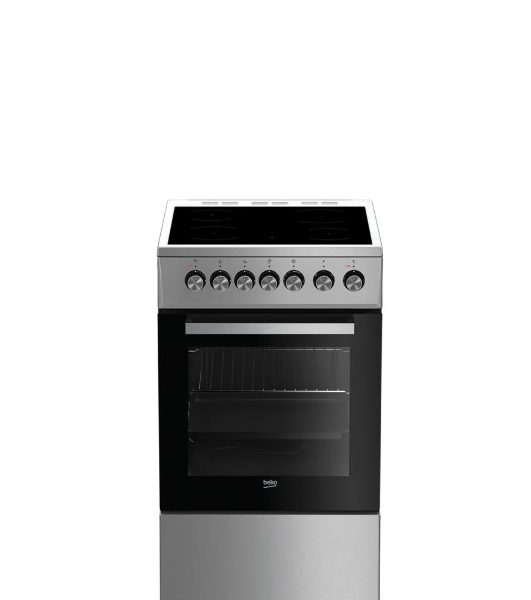 Плита электрическая Beko FSS57100GX серебристый, конфорок 4 шт, духовка 60 л, 50 см x 85 см x 60 см