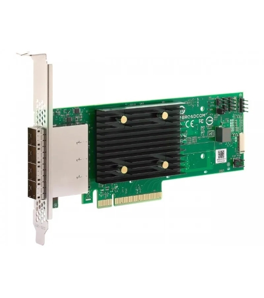 Адаптер SAS 9500-16e SGL (05-50075-00) PCIe Gen4 x8 LP, Tri-Mode SAS/SATA/NVMe 12G HBA, 16port(4*ext SFF8644), 3816 IOC