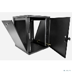Шкаф телекоммуникационный ЦМО настенный разборный 12U (600 x 650) съемные стенки, дверь металл, черный (ШРН-М-12.650.1-9005), фото 1