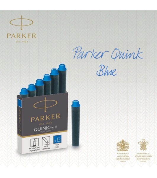 Картридж Parker Quink Z17 Mini (CW1950409) синие чернила, для ручек перьевых (6шт)