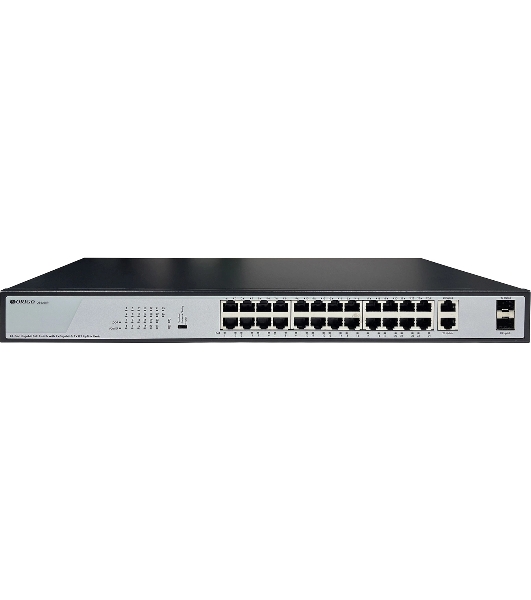 Коммутатор Origo OS2228P/370W OS2228P/370W/B1A (L2) 26x1 Гбит/с 2SFP 24PoE+ 370W неуправляемый