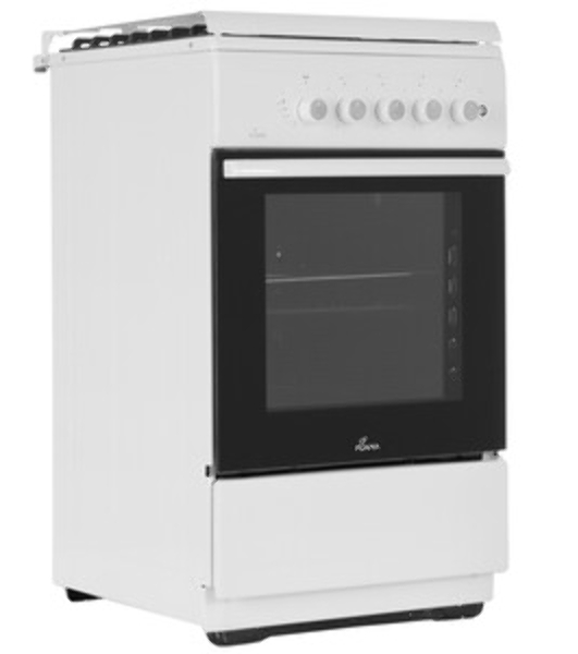 Плита Газовая Flama N FG 24239 W белый (стеклянная крышка) реш.чугун