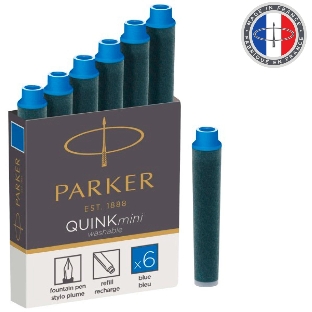 Картридж Parker Quink Z17 Mini (CW1950409) синие чернила, для ручек перьевых (6шт)