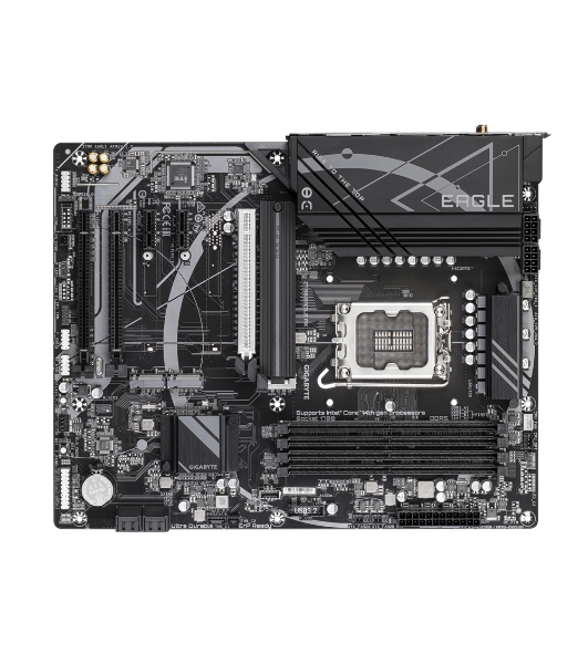 Материнская плата Gigabyte Z790 EAGLE AX, LGA 1700, Intel Z790, 4xDDR5, 4xSATA, 3xM.2, 1xPCIe 3.0 x1, 1xPCIe 4.0 x4, 1xPCIe 5.0 x16, 1xHDMI, 1xDP, 1x 2.5Gb LAN, 2xUSB-A 2.0, 4xUSB-A 3.2 Gen 1, 1xUSB 3.2 Gen 2, 7.1, ATX