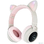 Беспроводные/проводные наушники Hoco W27 розовый, накладные, Bluetooth + проводной, 'кошачьи ушки', до 5 ч., фото7