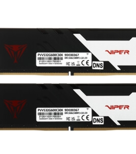 Оперативная память Patriot Viper Venom, DDR5, 32Gb (2x16Gb), 6000MHz, CL30, DIMM, с радиаторами, RGb, черный