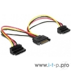 Кабель Gembird/Cablexpert питания SATA, 15 см, 15pin (M)/2x15pin(F) на 2 SATA устройства, угловой разъем, фото2