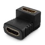Переходник Gembird Переходник HDMI-HDMI 19F/19F, угловой, золотые разъемы, пакет, фото 1