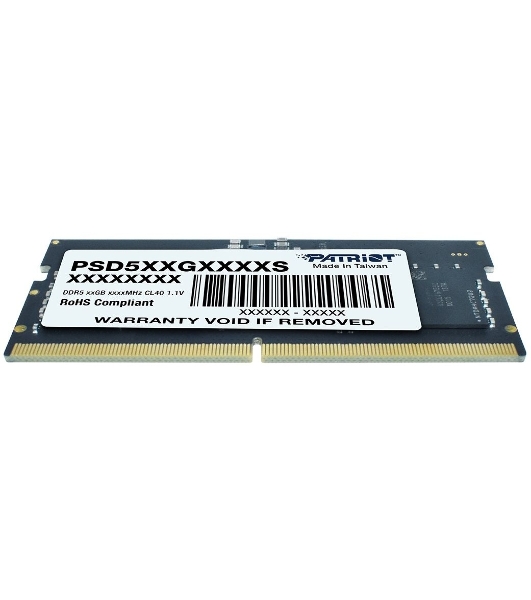 Оперативная память Patriot, DDR5, 8GB (1x8 GB), 4800 MHz, CL40, SO-DIMM