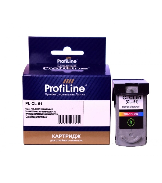 Картридж струйный ProfiLine PL-CL-51 для принтеров Canon PIXMA MP150/MP160/MP170/MP180/MP450/MP460/MX300/MX310/IP1200/IP2200/IP6210/IP6220/IP6310/IP6320 с чернилами Cyan/Magenta/Yellow