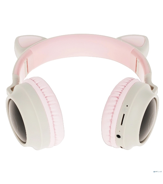 Беспроводные/проводные наушники Hoco W27 розовый, накладные, Bluetooth + проводной, 'кошачьи ушки', до 5 ч.