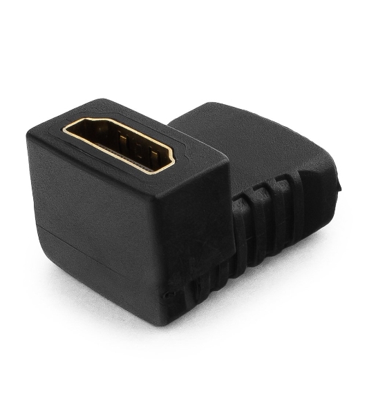 Переходник Gembird Переходник HDMI-HDMI 19F/19F, угловой, золотые разъемы, пакет