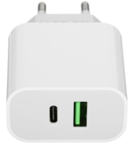 Сетевое зарядное устройство Maxvi CHL-601PD 18W, 3A, QC 3.0, PD 3.0, 1xUSB-C, белый