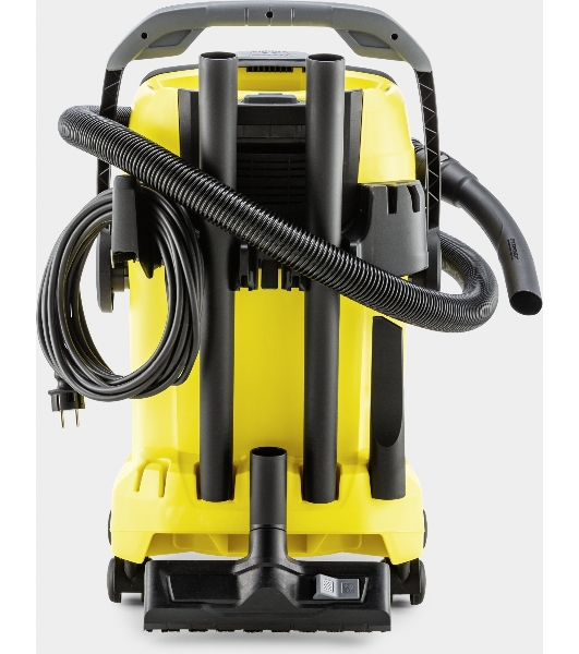 Строительный пылесос Karcher WD 5 V-25/5/22 желтый, 1100 Вт, уборка сухая/сбор воды, пылесборник мешок/контейнер, 25 л