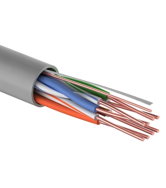 Кабель витая пара Rexant LIGHT U/UTP, cat.5e, ZH нг(А)-HF, 4PR, 24AWG, внутренний, серый, 305 м