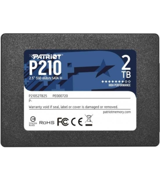 Накопитель SSD Patriot P210, 2Tb, SATA III, 2.5', R/W 520/430