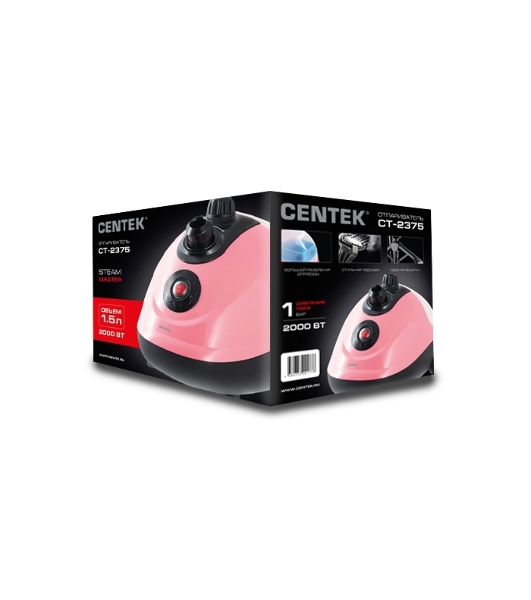 Отпариватель Centek CT-2375 розовый/черный, 2000 Вт, 40 г/мин, 1500 мл