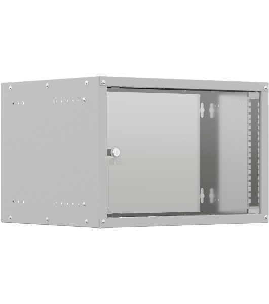 Шкаф коммутационный NTSS LIME (NTSS-WL6U5545GS) настенный 6U 550x450 мм пер. дв. стекл несъемн. бок. пан. 30 кг серый 110 град.