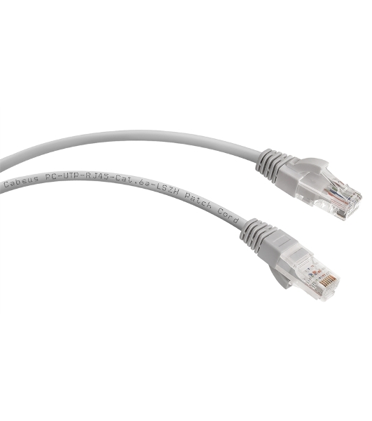 Шнур коммутационный Cabeus, cat.6a, неэкр., U/UTP, RJ45/RJ45, LSZH, AWG24, 5м, серый