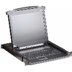 ЖК-монитор 17' с клавиатурой, выдвижной, 1U, RAL 7021 Console with LCD screen 17', фото4