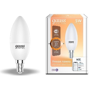 Лампа Светодиодная Gauss Smart Home DIM E14 C37 5 Вт 2700К 1/10/40