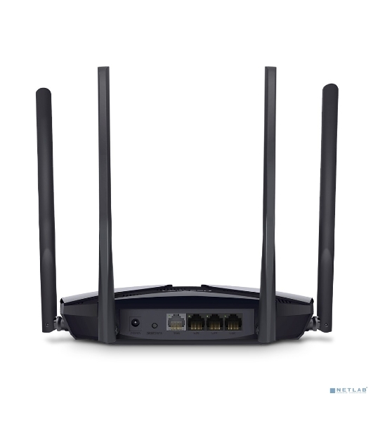 Двухдиапазонный роутер MERCUSYS MR80X AX3000 Wi-Fi 6, до 574 Мбит/с на 2,4 ГГц + до 2402 Мбит/с на 5 ГГц,4 фиксированные внешние антенны, 3 гигабитных порта LAN, 1 гигабитный порт WAN