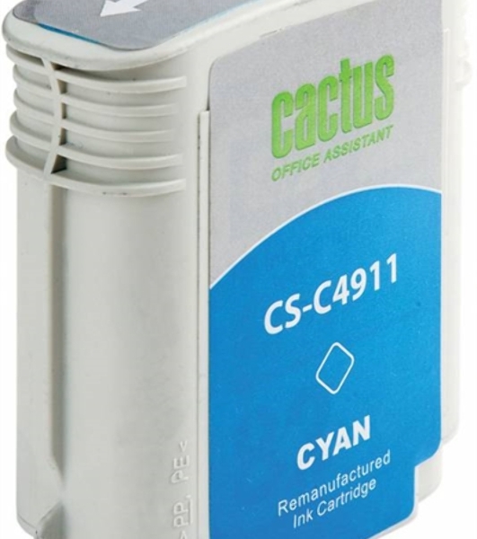 Картридж струйный Cactus CS-C4911 №82 голубой (72 мл) для HP Design Jet 500/800C
