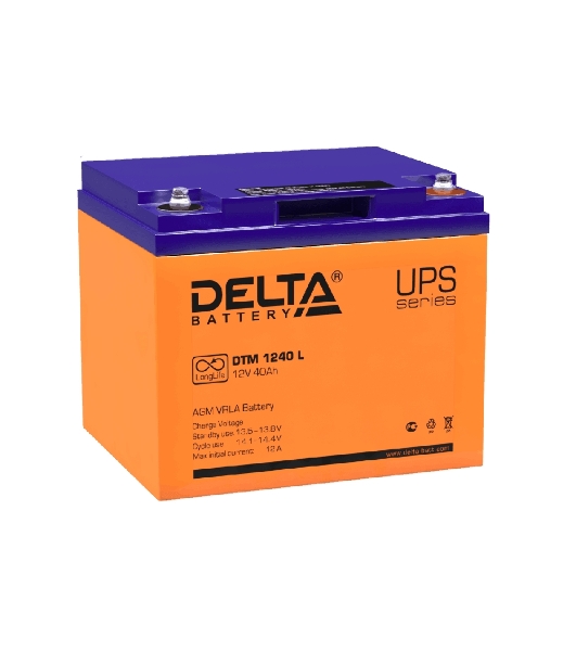 Батарея для ИБП Delta DTM 1240 L (12V, 40Ah) с увеличенным сроком службы (10 лет)