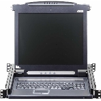 ЖК-монитор 17' с клавиатурой, выдвижной, 1U, RAL 7021 Console with LCD screen 17', фото3