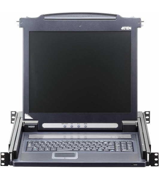 ЖК-монитор 17' с клавиатурой, выдвижной, 1U, RAL 7021 Console with LCD screen 17'