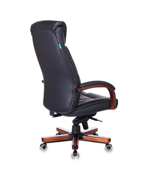 Кресло Бюрократ T-9922WALNUT/BLACK черный, кожа